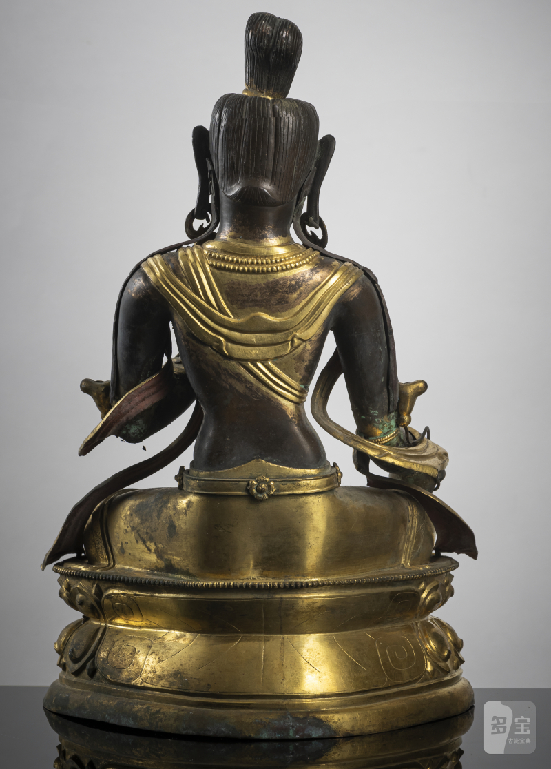 A PARCEL-GILT EMBOSSED COPPER FIGURE OF SYAMATARA - 图2
